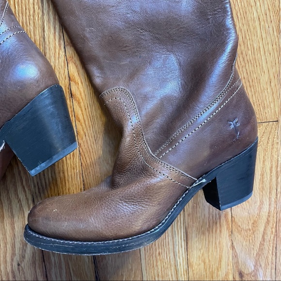 Frye Brown Leather Boots Size 7 - Picture 8 of 16
